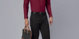 Blackberrys Men Solid Formal Maroon Shirt