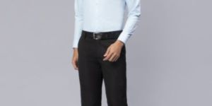 Blackberrys Men Solid Formal Sky Blue Shirt