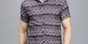 Men Balck Striped Printed Shirt