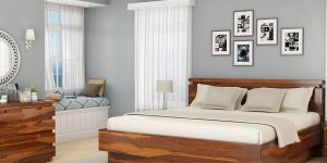 Roney Solid Wood Queen Size Bed