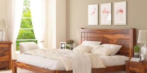 Sango Solid Wood Queen Size Bed