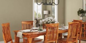 Stanford Solid Wood 6 Seater Dining Table Set