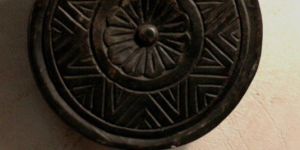 Wooden Aztec Style Round Table Top Decor