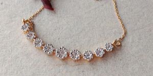 Flower Stone Sterling Silver 92.5 Pendant Tanmaniya Mangalsutra