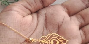 Krishna Peacock Feather 925 Sterling Silver Pendant Chain Necklace