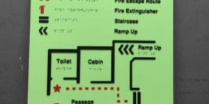 Tactile Evacuation Map Braille Signage