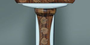 Wooden Designer Series Polo Wash Basin Pedestal Set