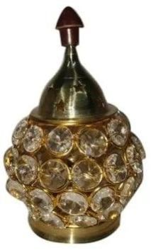 U-9 Brass Crystal Diya