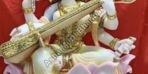 Marble Saraswati Mata Statue