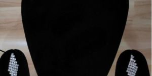 AD Stone Silver Oxidised Choker Necklace Set