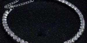 American Diamond Silver Hasli Necklace