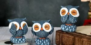 Polyresin Owl Statue Set