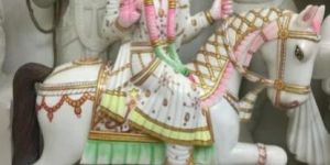 White Marble Baba Ramdev Statue