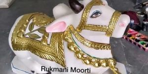 White Marble Nandi Statue