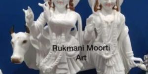 White Marble Radha Krishna Statue