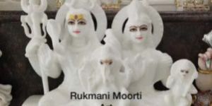 White Marble Shiv Parivar Statue