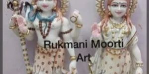 White Marble Shiv Parvati Statue