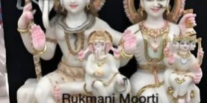 Worship Marble Shiv Parivar Statue