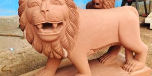 Red Stone Lion