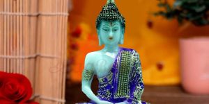 Blue Golden Buddha Samadhi Statue