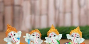 Set of 4 Dancing Ganesha Statues