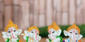 Set of 4 Dancing Ganesha Statues