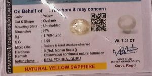 Yellow Sapphire Gemstone