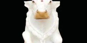 Marble Nandi Statue