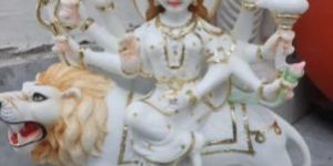 White Marble Maa Durga Statue