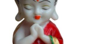 White Marble Baby Monk Buddha Statue