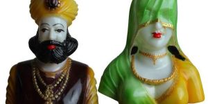 Rajasthani Maharaja Maharani Marble Statue
