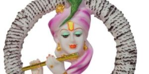 Multicolor Painted Marble Ring Krishna Statue