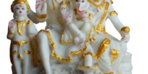 White Marble Shiv Parivar Statue