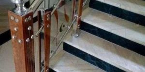 Stainless Steel with Wooden Hand Railing