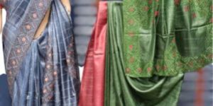 Tassar Cutwrok Saree