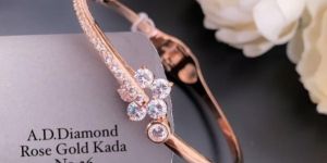 American Diamond Designer Rose Gold Bangle