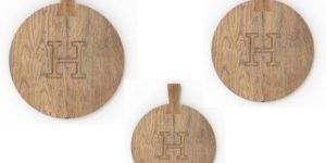 Round Serving Wooden Platter Set