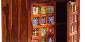 Two Drawer Wooden Storage Cabinet