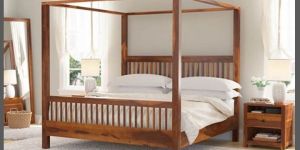 Wooden Four-poster Bed