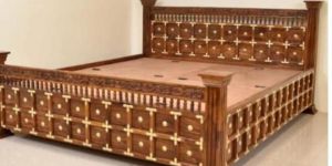 Wooden Designer Bed with Storage