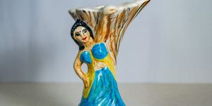 Tree with Lady Ceramic Flower Pot