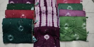 Shibori All over Sequence Work Saree