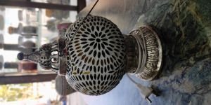 White Brass Beaded Glass