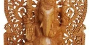 Wooden Ganesha Statue