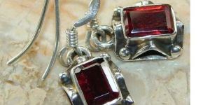 Garnet Cut Earrings
