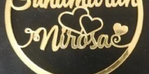 Acrylic Gold Cake Toppers