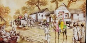 Village Scene Painting