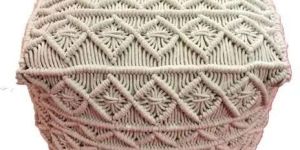 Macrame Crochet Pouf