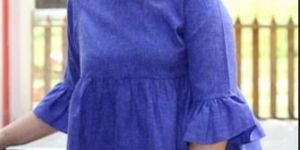 Blue Peplum Top