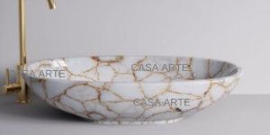 White Agate Wash Basin